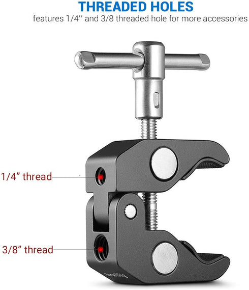 SmallRig Super Clamp (2 Pack), Magic Arm Clamp for DJI Ronin, Camera Monitor, LED Light