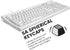 Perixx PERIBOARD-106 US W Wired Performance Keyboard - Full Size 17.9"x6.6"x1.7" - 20 Million Key Press Life - White