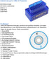 JOYING ELM 327 V2.1 Bluetooth OBD2 Vehicle Diagnostic Tool, ELM327 Car Interface Scanner for Android