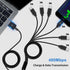 Poyiccot 6 in 1 USB C Splitter Cable, USB A to USB C Splitter, 1.5ft 3A Fast Charge for Android, Samsung, Tablet