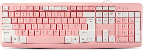Wired Keyboard - Full-Sized, Keyboard with Numeric Keypad - Silent-Touch Chiclet Keyboard