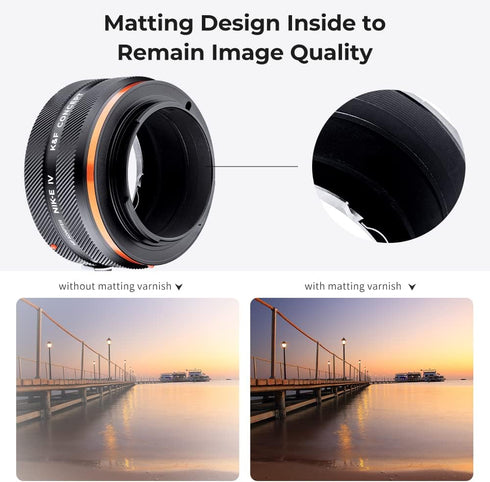 K&F Concept Lens Mount Adapter NIK-NEX IV Manual Focus for Nikon F Lens and Sony E Mount Camera Body