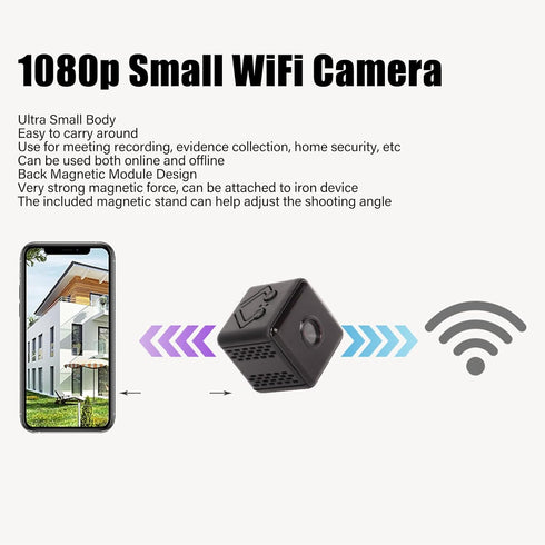 Mini Camera, Home Security Cameras with Night Vision, Motion Detection, 1080p HD Video Recording