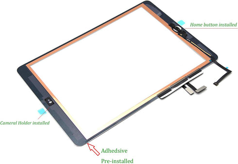 White Digitizer Repair Kit for iPad 5 A1474 A1475 A1476,iPad5 iPad Air 1st Touch Screen Digitizer Replacement Assembly -Inc Home Button +Camera Holder+ Pre-Installed Adhesive +Tools Kit