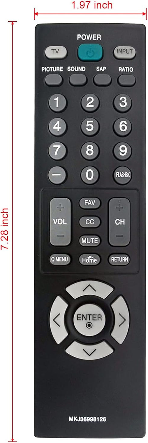 MKJ36998126 Replacement Remote for LG TV Models 32LV2400, 42LV4400, 47LV4400, 55LV4400, UA Versions
