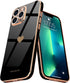 Teageo Cute Love-Heart Luxury Bling Plating Case for iPhone 13 Pro Max, Soft Back Cover with Raised Camera Protection,