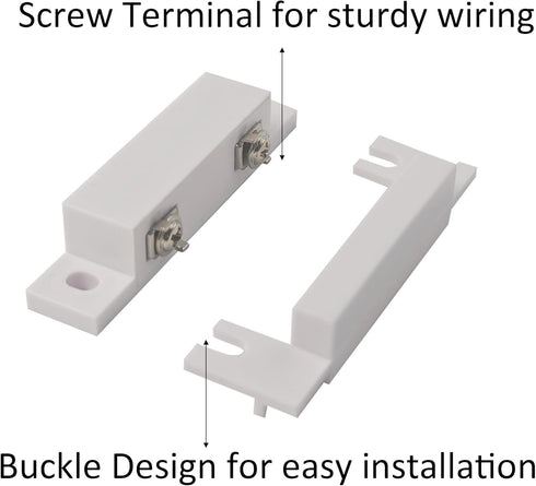 AUXBC 2 Sets HC-31 Wired Door Window Sensor, NC Magnetic Reed Switch Surface Mount Contact for Home Security Alarm