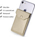 Card Holder for Back of Phone, Adhesive Leather Wallet Stick On Credit Card Holder for Men Women - Gold