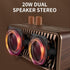 Retro Bluetooth Speaker, Vintage Radio Walnut Wood Rotary FM Radio, 20W Dual Speakers Stereo, U Disk/TF Card/Aux Music