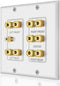 ICESPRING Home Theater 5.1 Surround Sound Distribution Wall Plate 10 Banana Binding Post