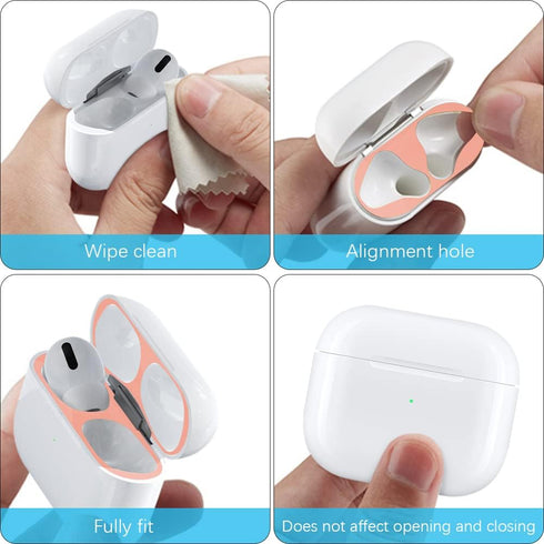 Senbos 3 3rd Metal Dust Guard for Apple AirPods Case Ultra Slim Protective Film, Scratch-Resistant Cover, Prevents