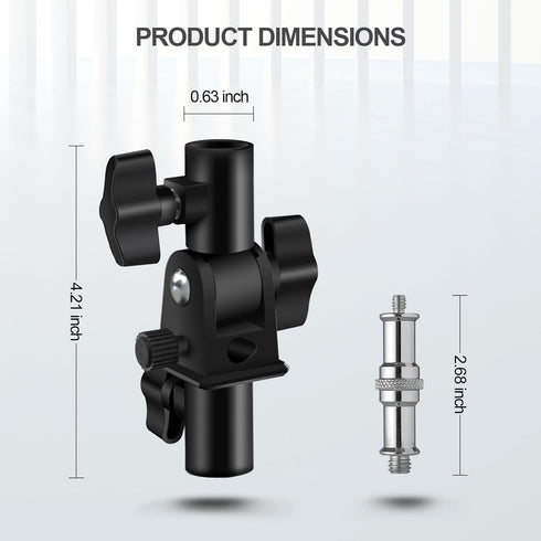 WELLMAKING U-Shape Camera Flash 180° Swivel Mount Bracket with 1/4 to 3/8 inch Metal Male Screw for Softbox Reflector
