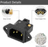 Monosaudio Gold Plated AC Power Socket, 250V 10A IEC 320 C14 Panel Mount Plug Adapter, Black