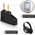 Dual 3.5mm Male to 3.5mm Female Airplane Headphone Adapter, Gold-Plated Tip for Bose Headphones