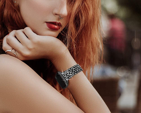Dsytom Bing Bands for Apple Watch, Compatible with 38mm-49mm, Jewelry Replacement Strap for iWatch Series