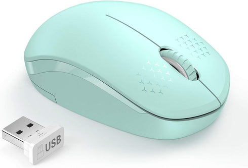seenda Wireless Mouse, Mint Green, 2.4G Noiseless Mouse with USB Receiver for PC, Tablet, Laptop
