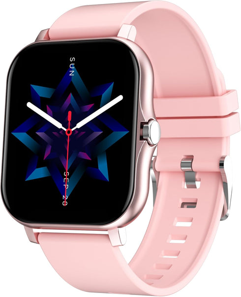 Smart Watch for Women Men - 1.83" Fitness Tracker, Answer/Make Calls, IP67 Waterproof, Heart Rate Monitor (Pink)