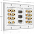 3 Gang 7.2 Surround Sound Distribution Home Theater Copper Banana Binding Post Coupler Type Wall Plated