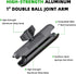 FANAUE Double Socket Arm Compatible with B Size 1" Ball Components for RAM Mounts (Medium Arm)