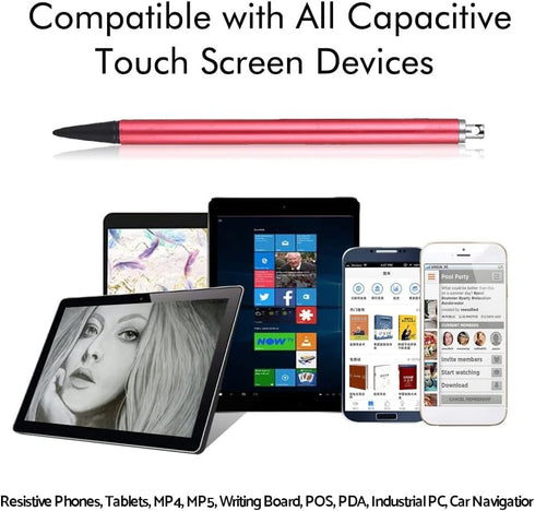 Spring Rope Touch Pen, Resistive Touchscreen Hard Tip Stylus for POS, PDA, Industrial PC, Car Navigator (Red)