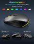 SABLUTE Wireless Keyboard and Mouse Combo - Backlit Compact Quiet Keyboard with RGB Mouse, Rechargeable, Slim