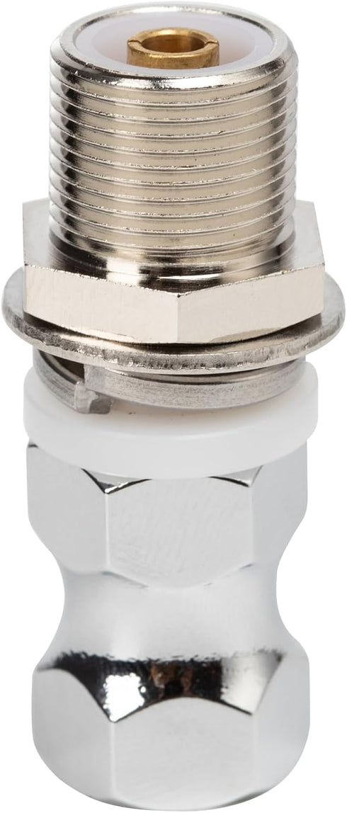Heavy Duty SO-239 Stud Mount for CB Radio Antenna Standard 3/8 x 24 Threaded Antenna Stud Mount Adapter CB SO239 Stud Mount for Any 1/2" Hole