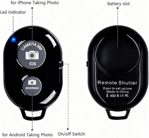 EszkozTA Cellphone Remote Shutter for Smartphones and Tablets, AOQIYUE Wireless Camera Remote Control Compatible