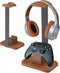 Moginno Walnut Headphone and Controller Stand, Desk Gaming Equipment Wooden Headset Controller Holder,