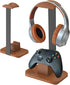 Moginno Walnut Headphone and Controller Stand, Desk Gaming Equipment Wooden Headset Controller Holder,