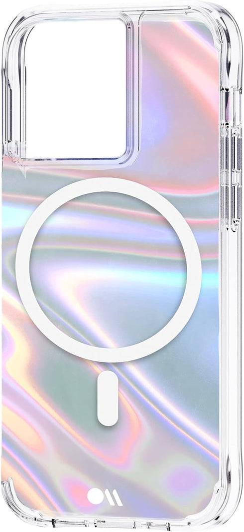 Case-Mate Soap Bubble iPhone 13 Pro Case, 10ft Drop Protection, Compatible with MagSafe, Luxury Iridescent Swirl Effect