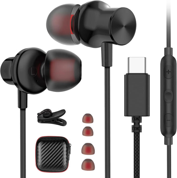 ACAGET USB C Earbuds, Magnetic Type C Earphone for iPhone 15 Pro Max, Samsung S24/S23 Plus, Noise Cancelling