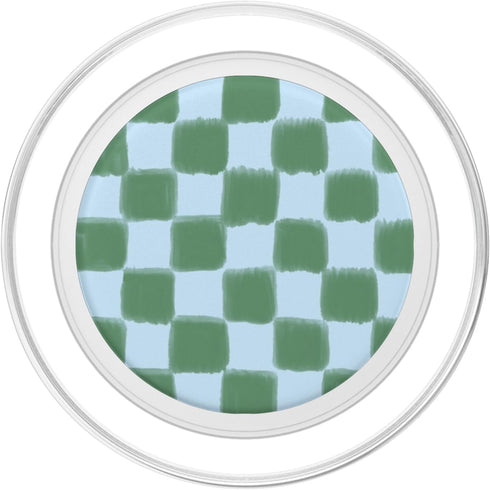 PopSockets Phone Grip Blue Green Checker PopGrip for MagSafe