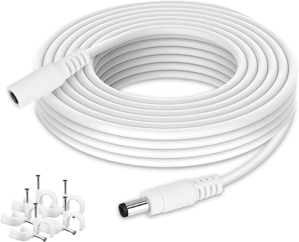 Power Extension Cable 16.5ft, 2.1mm x 5.5mm Plug for 12V DC Adapter Cord, CCTV Security Camera, IP Camera