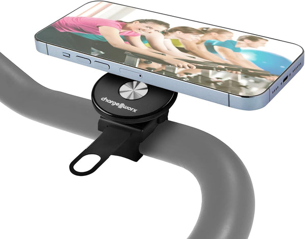 Magnetic Gym-Bike Phone Holder, CHARGEWORX Treadmill and Stroller Phone Mount for MagSafe iPhone and Android