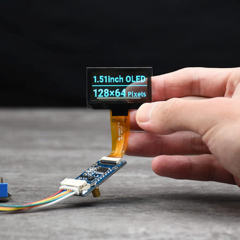 Waveshare 1.51inch Transparent OLED 12864 Resolution Compatible with Raspberry Pi 4B/3B+/3A+ Embedded