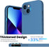 ORNARTO 13 6.1inch-Blue Shockproof Liquid Silicone Designed for iPhone Case Gel Rubber Anti-Shock Cover Case Drop
