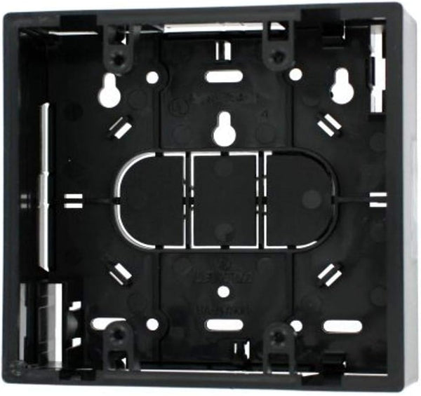 Leviton 42777-2EA Surface Mount Backbox, Dual Gang, Black, 1.89"