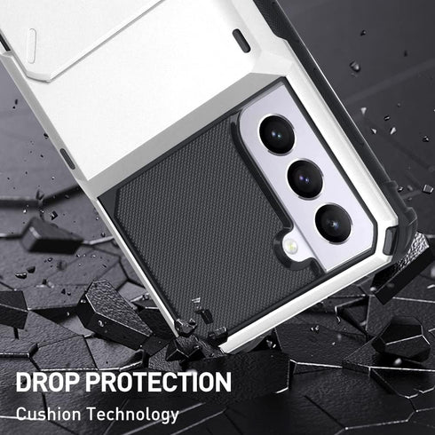 Wallet Case for Samsung Galaxy S22 Plus with 4-Card Holder Slot, Shockproof Hybrid Heavy Duty Protection Armor Cover -