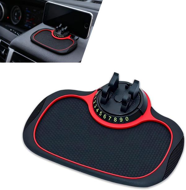 Cuymoap Multifunction Car Anti-slip Mat, Storage Pad & Rotatable Phone Holder & Parking