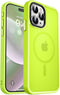 MOCCA Strong Magnetic iPhone 15 Pro Max Case, Fluorescent Green Slim Shockproof, 13FT Military Drop Protection