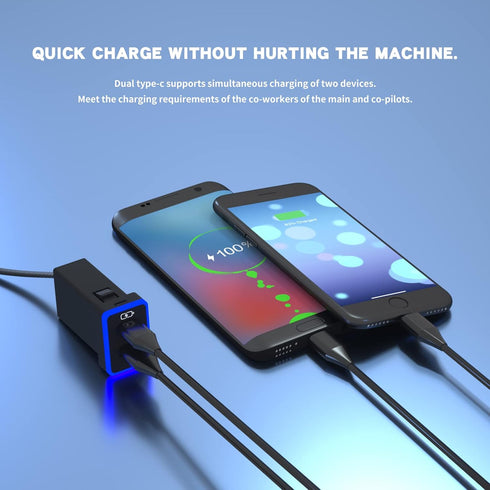 Car Charger for Toyota USB C Dual Port Charger PD 3.0 Type C Fast Charging with LED Light Show, Compatible with