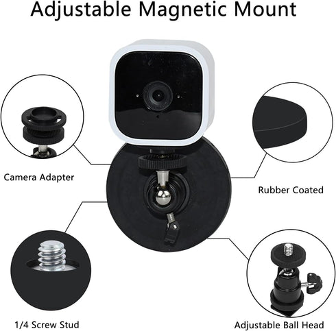 Magnetic Camera Mount for Blink Outdoor 4th, 3rd Gen, Blink Mini, Indoor, XT2 - Rubber Coated Magnet - 1 Pack