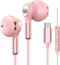 USB C Headphones for Samsung Galaxy S23 Ultra, S22, S21 FE, S20, A54, A53, Wired Earbuds with Microphone for iPhone 15