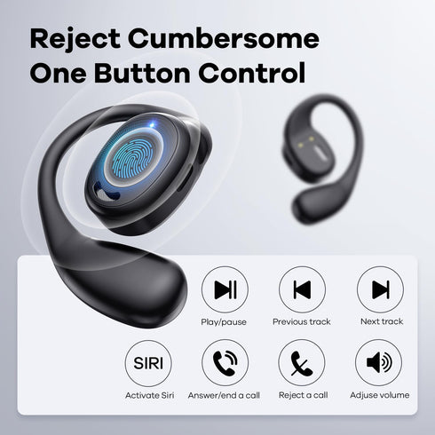 Open Ear Headphones - AirFlow Pro Bluetooth 5.3 Earbud Wireless Earphones for Running and Outdoor Activities with