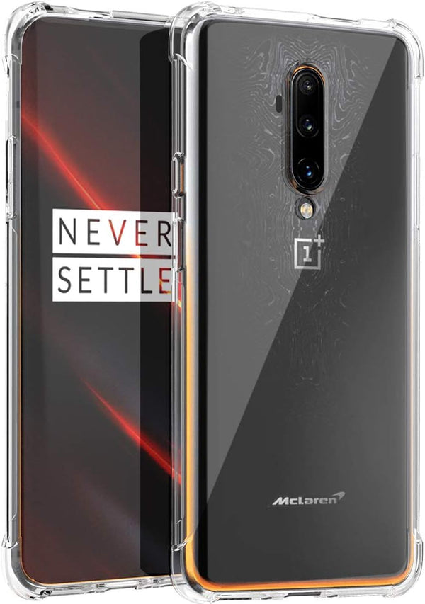 Osophter Clear Transparent Case for Oneplus 7T Pro - Reinforced Corners TPU Shock-Absorption Flexible Cell Phone Cover