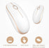 VssoPlor Wireless Mouse, Slim Portable 2.4G Computer Mice with Nano Receiver for Notebook, PC, Laptop (White and Gold)