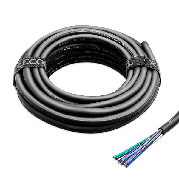RECOIL 20-Feet 9-Conductor Speaker Cable, 18AWG CCA, Ultra-Flex and Easy Peel Jacket, 4-Channel Wire