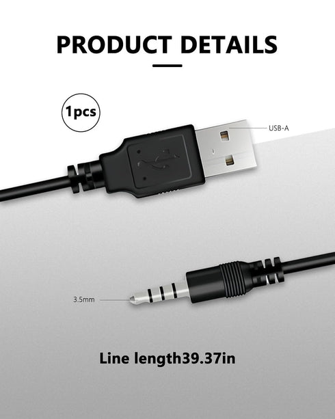 Duoxiate 3.5mm 2.0 3.3ft 2.0, MP3, Jack Charge Cable Male AUX Audio Jack to USB Charge Data Cable Cord Audio Car Stereo