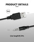 Duoxiate 3.5mm 2.0 3.3ft 2.0, MP3, Jack Charge Cable Male AUX Audio Jack to USB Charge Data Cable Cord Audio Car Stereo