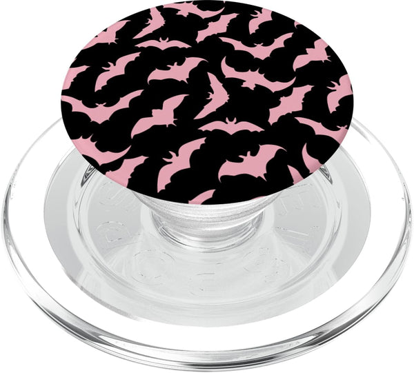 Retro Spooky Creepy Witch Bats PopSockets PopGrip for MagSafe, Gothic Goth Black Pink